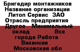 Бригадир монтажников › Название организации ­ Литоп-Сервис, ЗАО › Отрасль предприятия ­ Другое › Минимальный оклад ­ 23 000 - Все города Работа » Вакансии   . Московская обл.,Железнодорожный г.